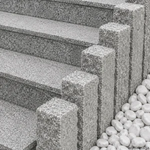 Palisada granitowa cięto-łupana szara Stone Grey (10x10x50)