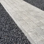 Opornik granitowy cięty płomieniowany szary STRZEGOM (6x20x80-120)