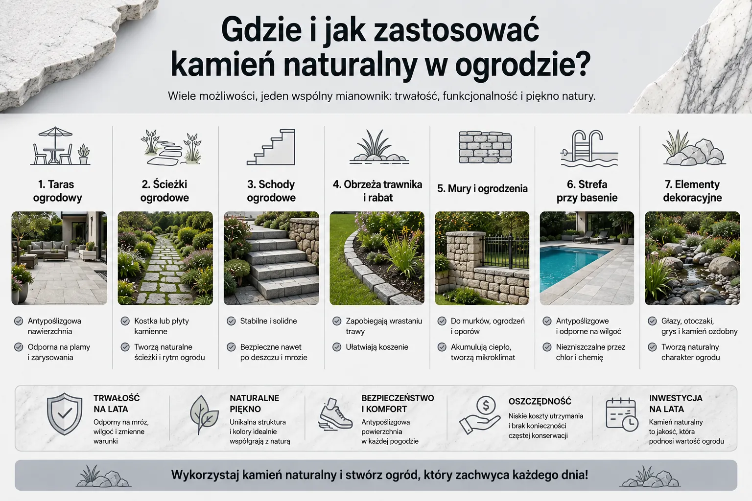 Gdzie i jak zastosować kamień naturalny w ogrodzie?
