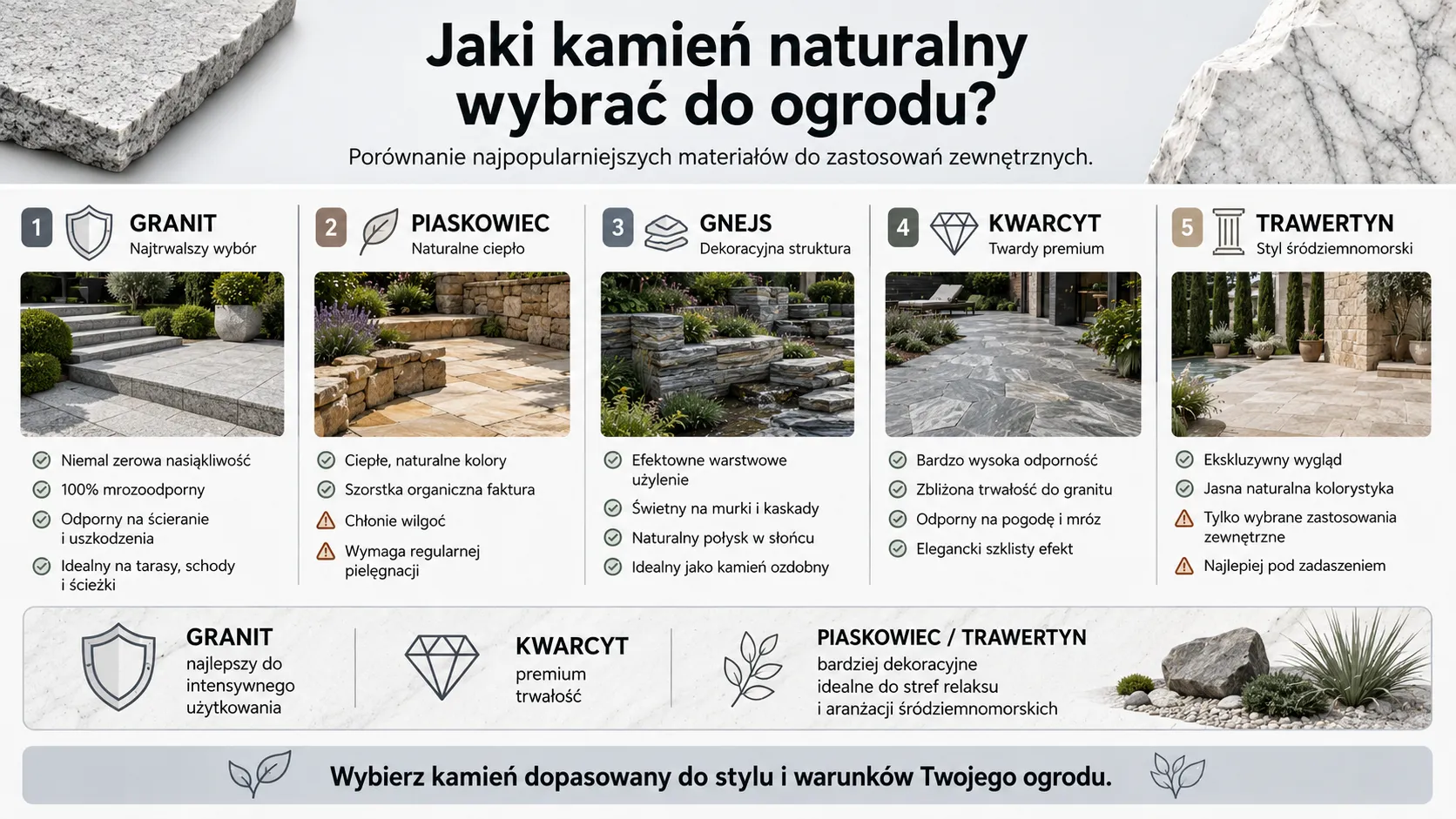 Jaki kamień naturalny wybrać do ogrodu?