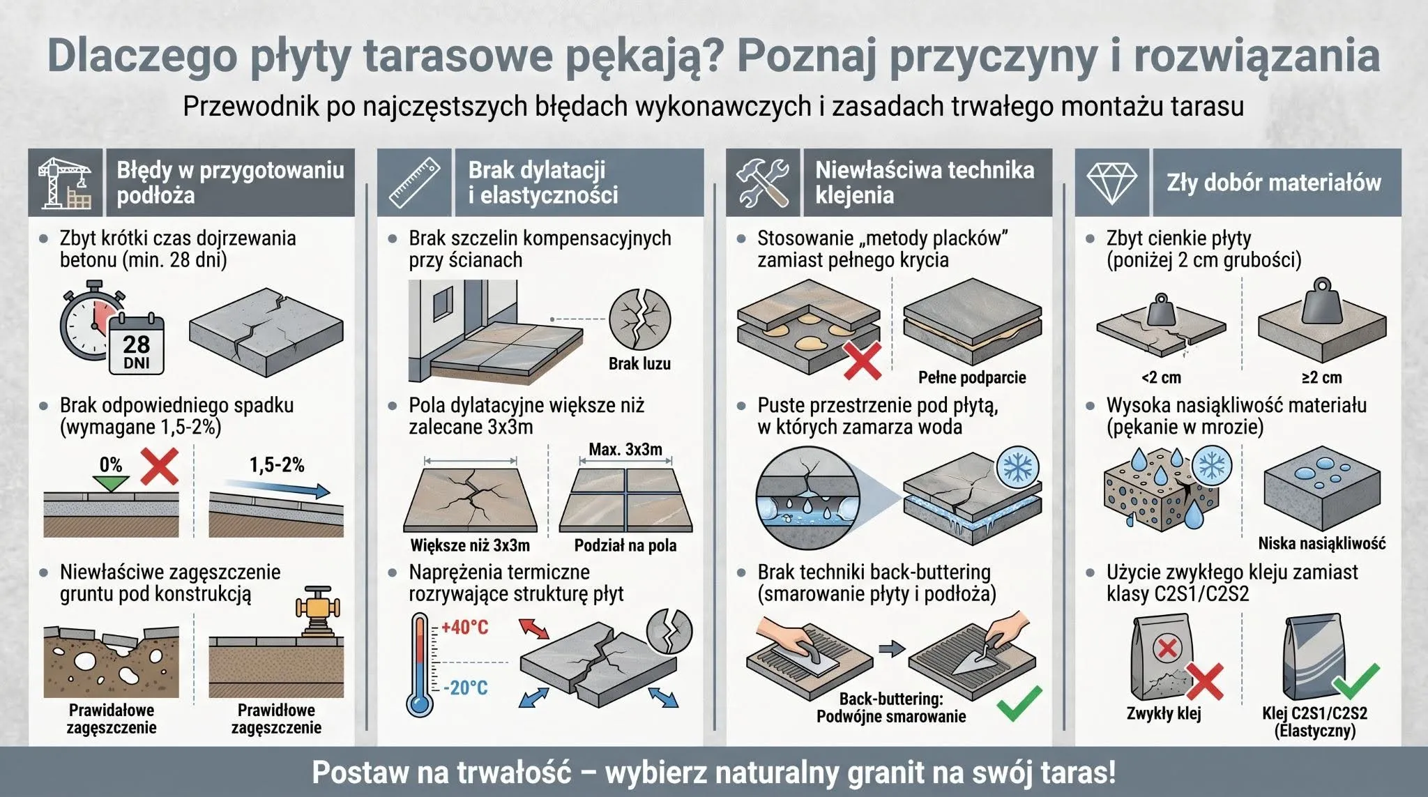 Dlaczego płyty tarasowe pękają? Poznaj przyczyny i rozwiązania