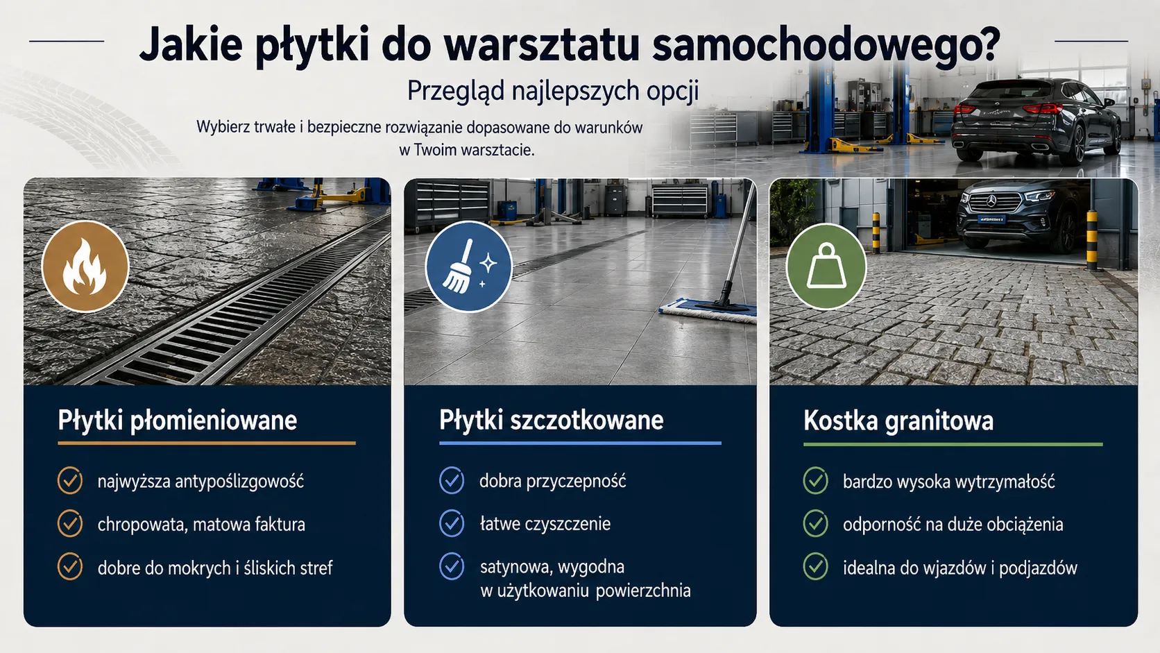 Jakie płytki do warsztatu samochodowego? Przegląd najlepszych opcji