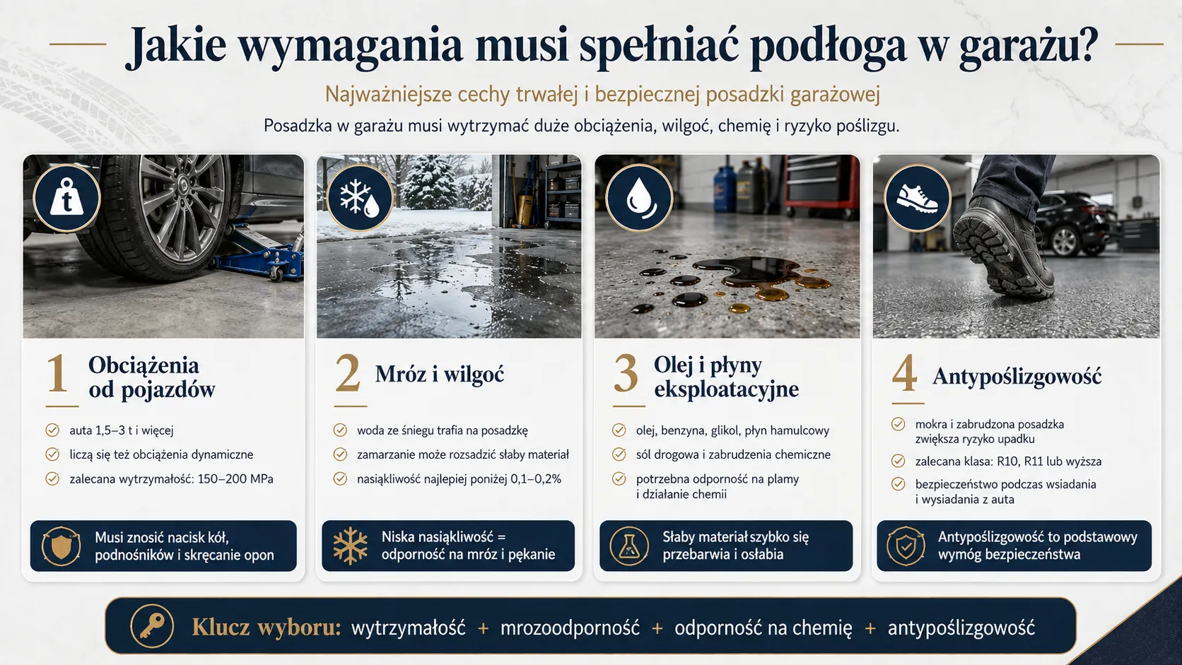 Jakie wymagania musi spełniać podłoga w garażu?